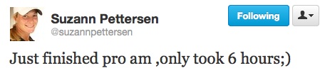 Suzann Petterson Tweet on Pro-AM