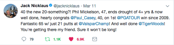 Jack Nicklaus Tweet