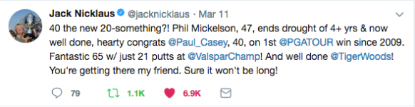 Jack Nicklaus Tweet